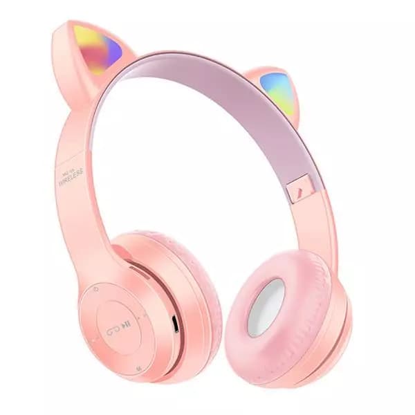 هدفون بی سیم LED سفید با گوش گربهmz-08m — تصویر ۳