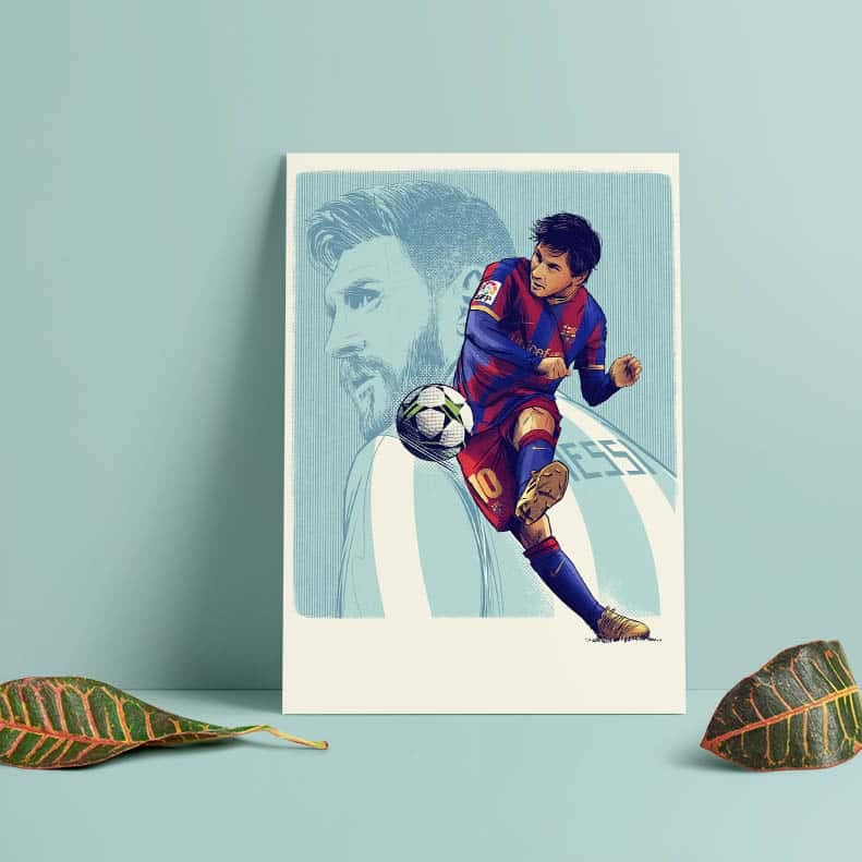 متال پوستر طرح مسی (messi)