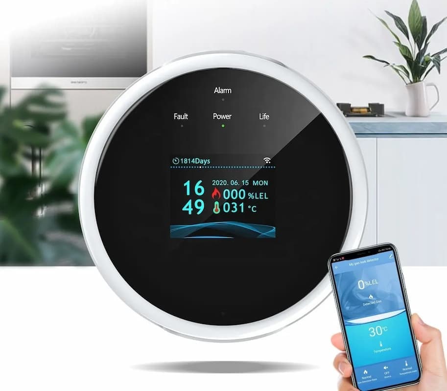 سنسور تشخیص نشت گاز هوشمند با مانیتور TUYA مدل WIFI