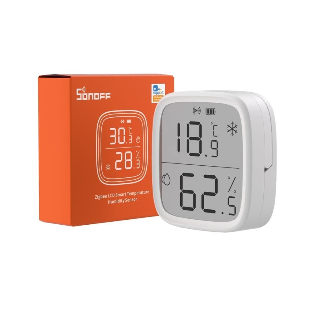 سنسور دما و رطوبت هوشمند زیگبی با نمایشگر SONOFF مدل SNZB-02D