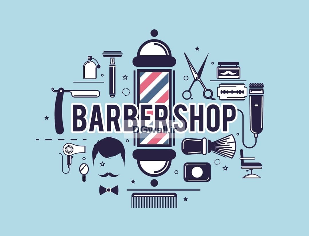 پوستر دیواری آرایشگاه مردانه طرح ابزار اصلاح مدرن JBSM0005 — تصویر ۲