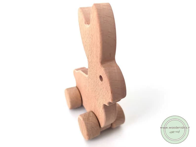 خرگوش چوبی چرخ دار راش