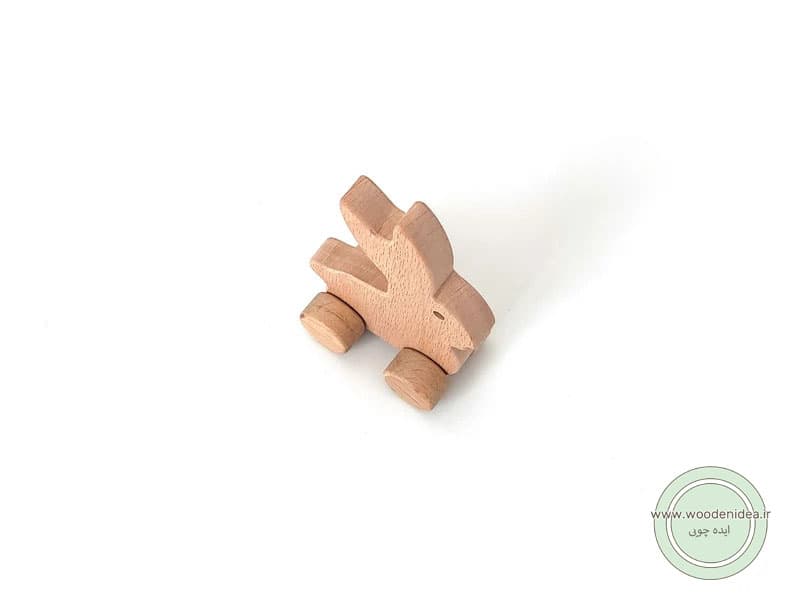 خرگوش چوبی چرخ دار راش — تصویر ۲