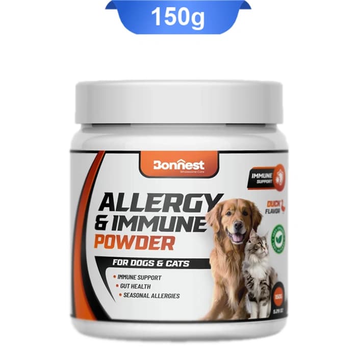 پودر ضد آلرژی سگ و گربه بونست طعم اردک وزن 150 گرم Bonnest Allergy & Immune Powder