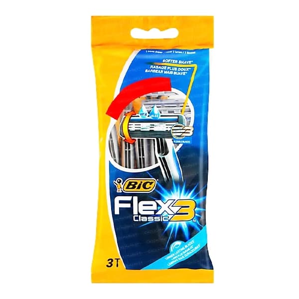 تیغ اصلاح بدن بیک مدل فلکس flex3 صابوندار سه تیغه بسته ۳ عددی