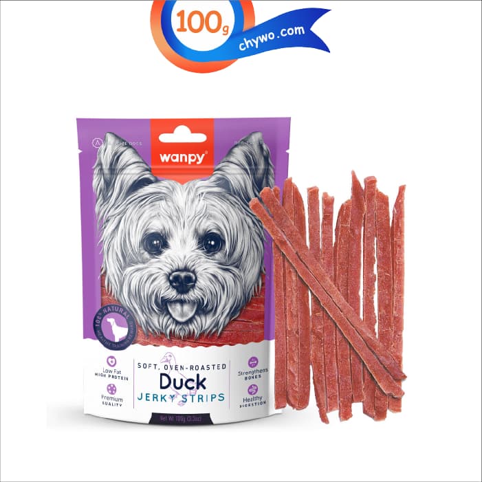 تشویقی سگ ونپی مدل نواری طعم اردک وزن 100 گرم Wanpy Duck Jerky Strips