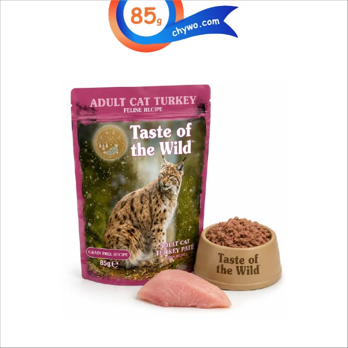 پوچ گربه تیست آف د وایلد طعم بوقلمون وزن 85 گرم Taste Of The Wild Adult Turkey