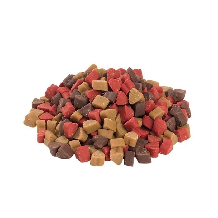 تشویقی سگ نوبی سطلی طعم مرغ،گوشت شکار،بره و ماهی سالمون وزن 500 گرم Nobby Training Mix — تصویر ۲