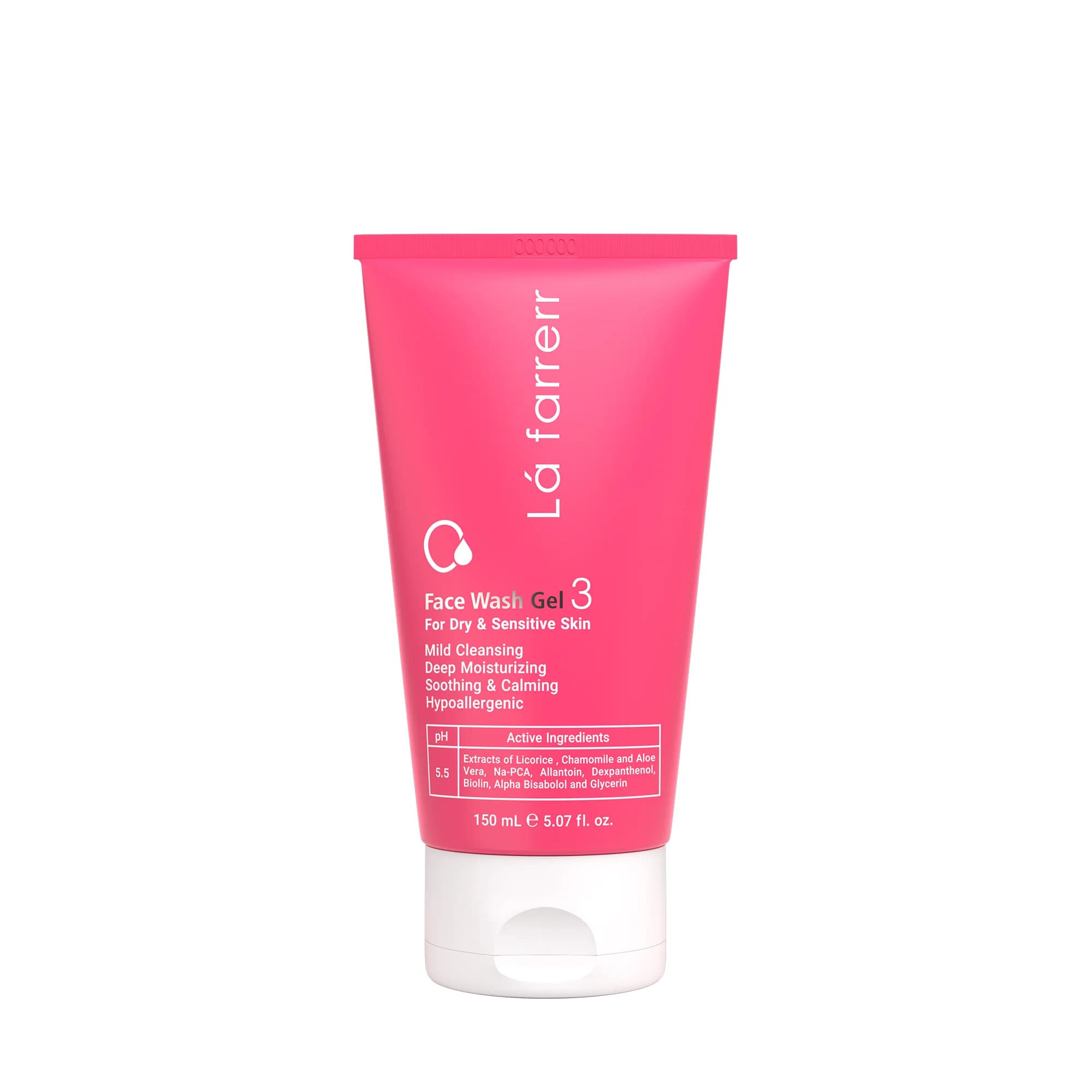 ژل شستشوی صورت لافارر مخصوص پوست های خشک و حساس Face Wash Gel حجم ۱۵۰ میل