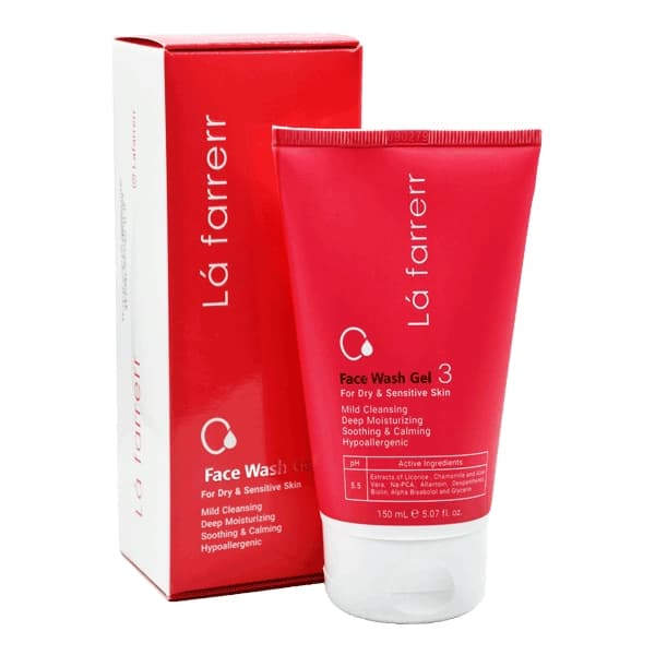 ژل شستشوی صورت لافارر مخصوص پوست های خشک و حساس Face Wash Gel حجم ۱۵۰ میل — تصویر ۲