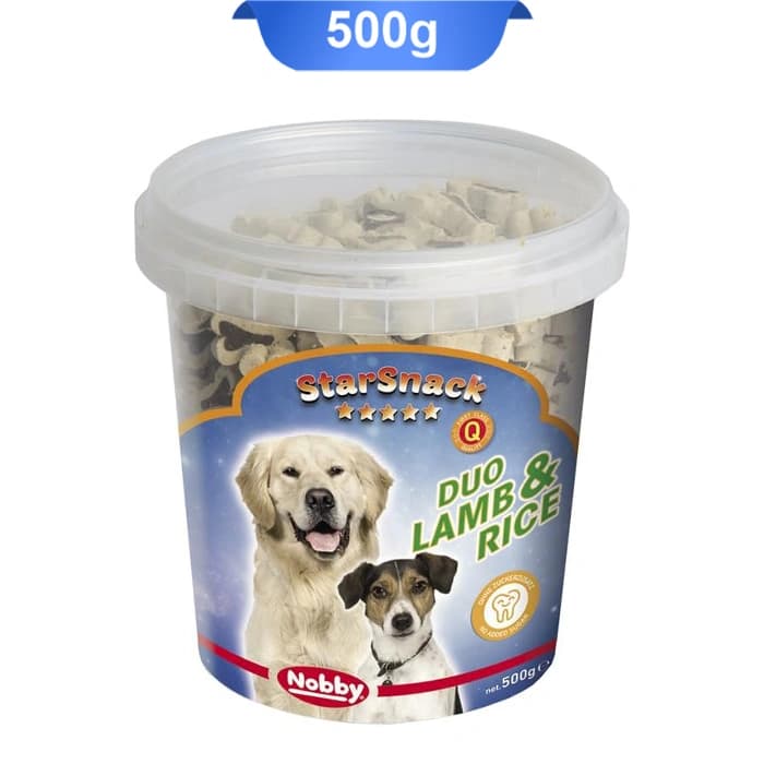 تشویقی سگ نوبی سطلی طعم بره و برنج وزن 500 گرم Nobby Duo Lamb & Rice
