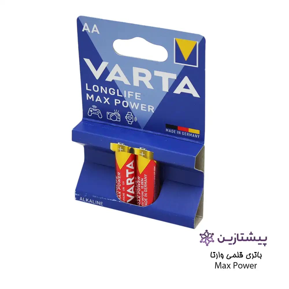باتری نیم قلمی وارتا قرمز مدل Varta Longlife Max Power