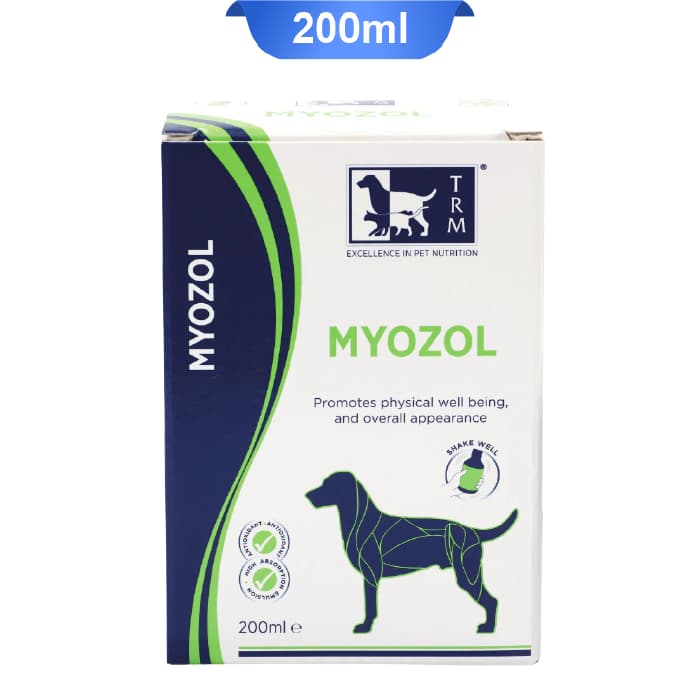 شربت تخصصی مایازول عضله ساز سگ تی آر ام حجم 200 میلی لیتر TRM Myozol