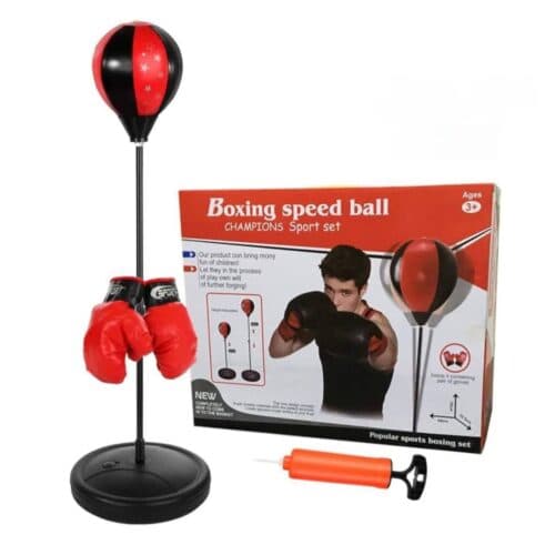 کیسه بوکس ایستاده کودک با توپ ضربه سرعتی (Speed Ball) و دستکش ست