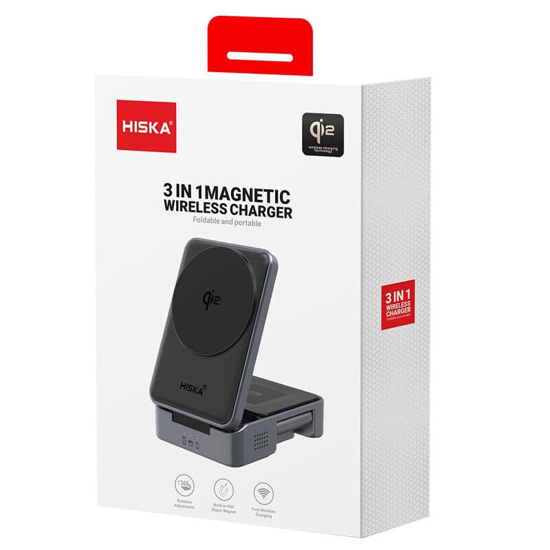شارژر بی سیم فست شارژ و استند رومیزی هیسکا مدل Hiska HR-15 15W — تصویر ۴