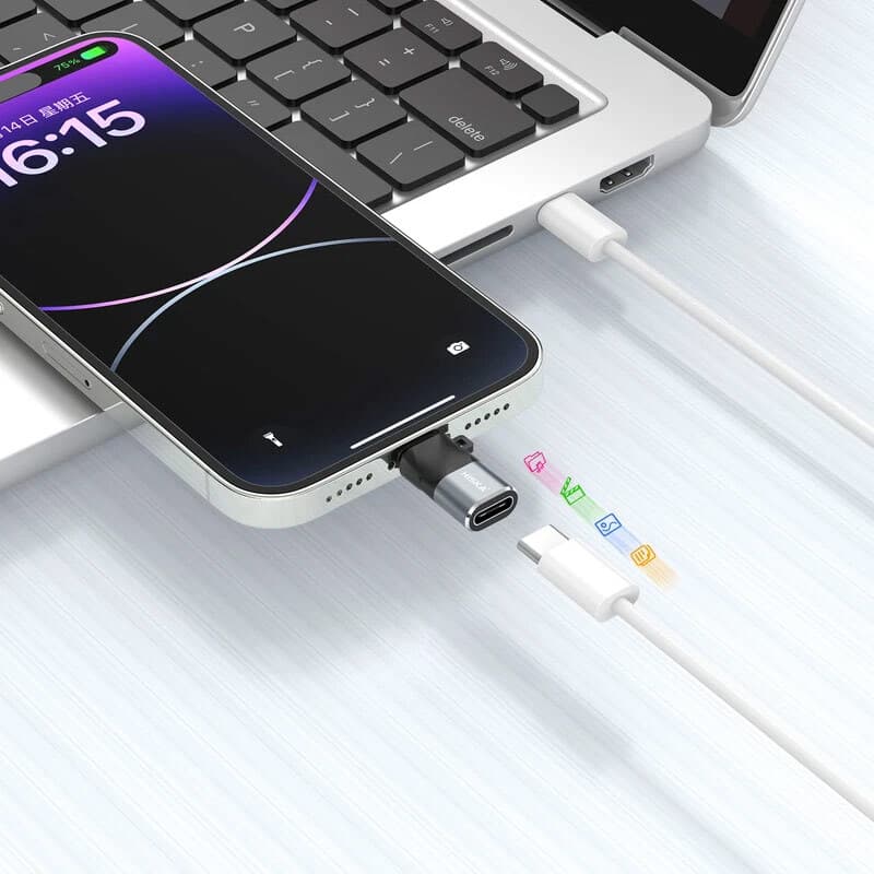 تبدیل OTG تایپ سی به لایتنینگ هیسکا HISKA H7 — تصویر ۲