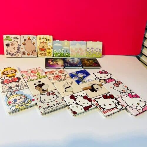 آینه تاشو جیبی فانتزی طرح کارتونی و گل (Compact Mirror)