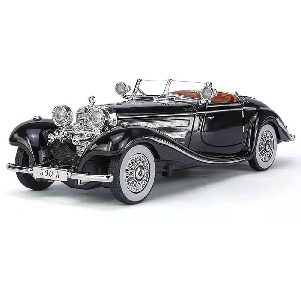 ماکت فلزی بنز Mercedes‑Benz 500K کلاسیک کروک (مشکی) | Diecast — تصویر ۲