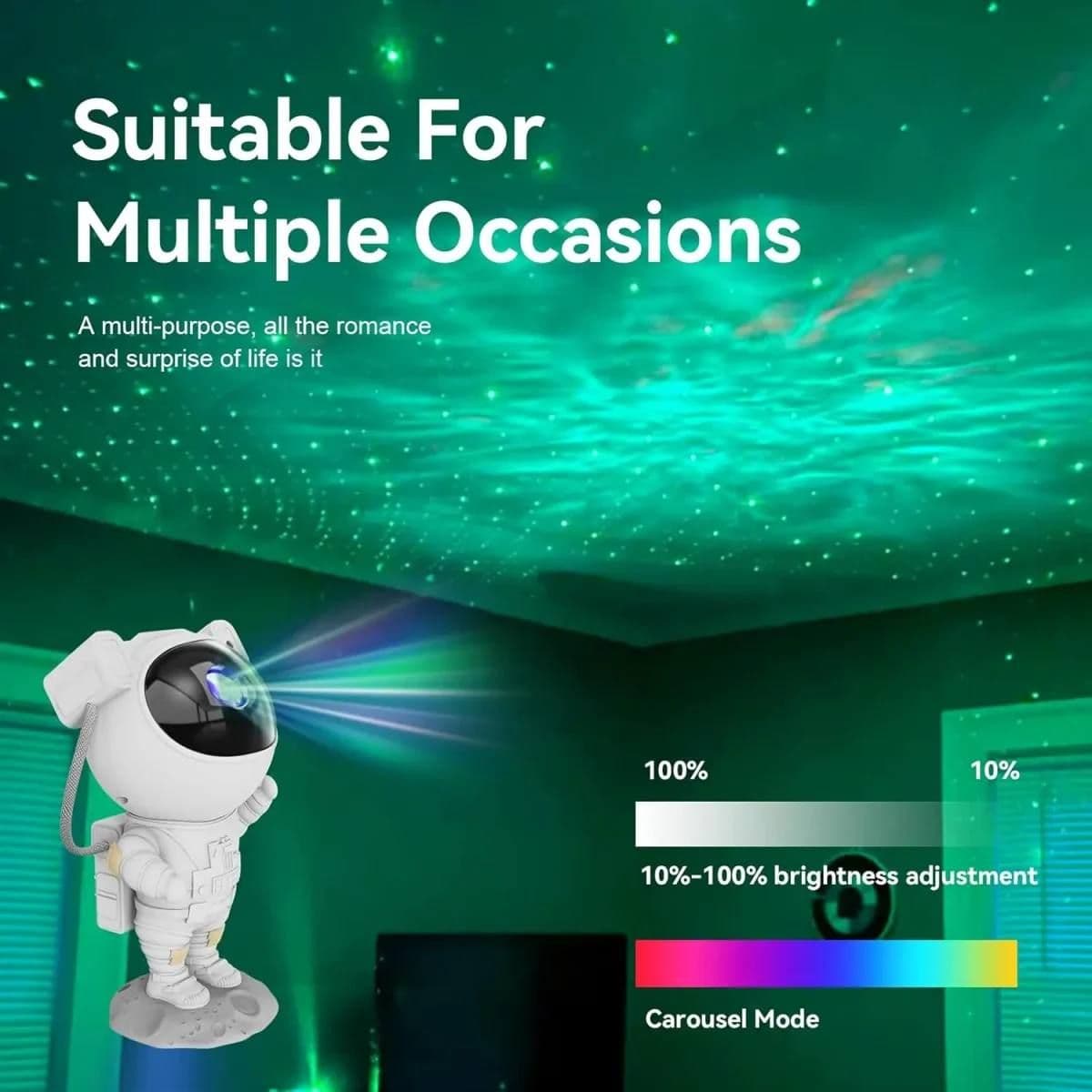 شب‌خواب نورپرداز فضانورد کهکشانی | Astronaut Galaxy Projector Night Light — تصویر ۳