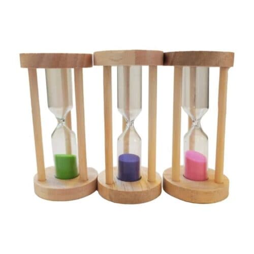 ساعت شنی چوبی ۳ دقیقه‌ای رنگی | Wooden Sand Timer 3‑Minute