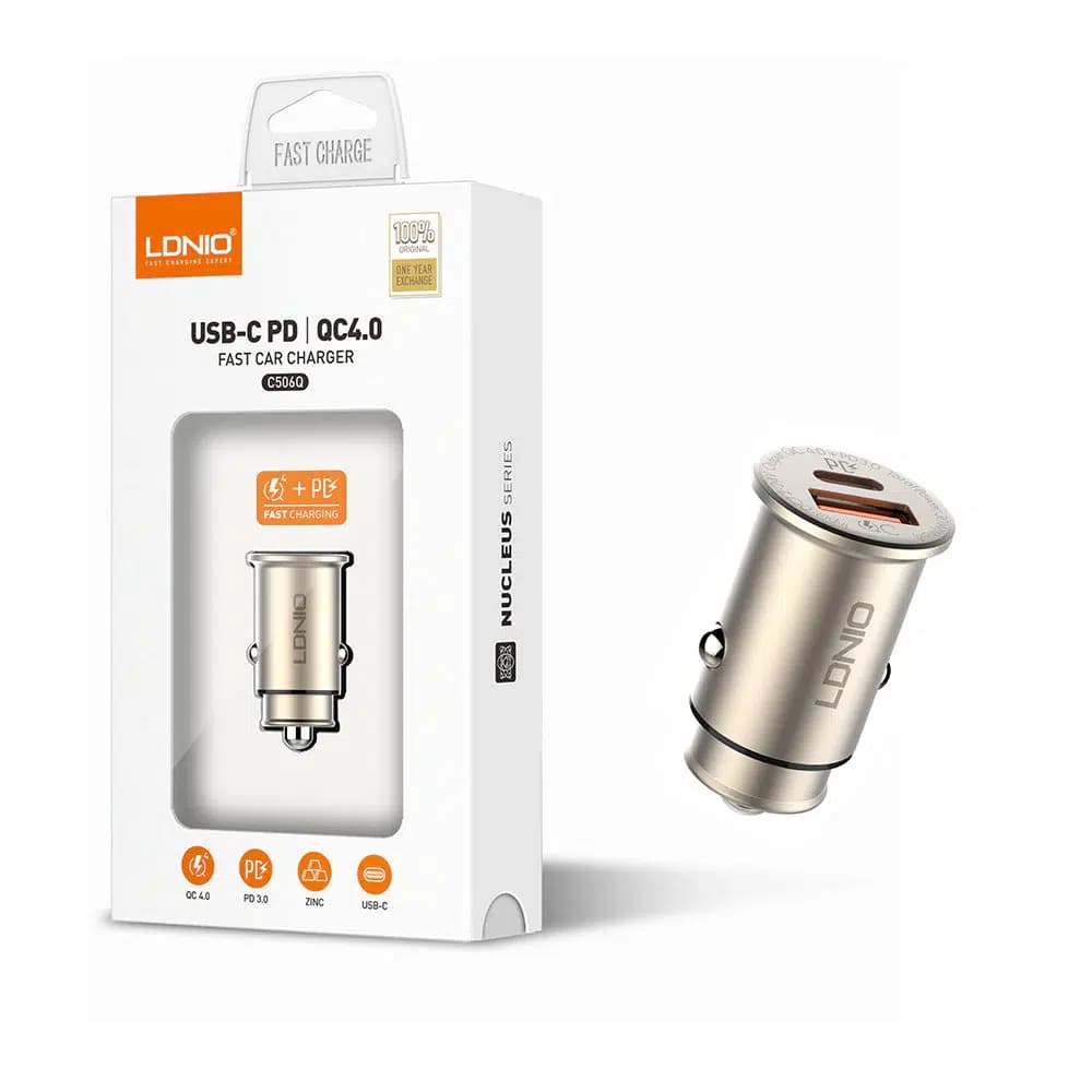 شارژر فندکی الدینیو مدل C506Q با کابل microUSB - شارژ سریع — تصویر ۷