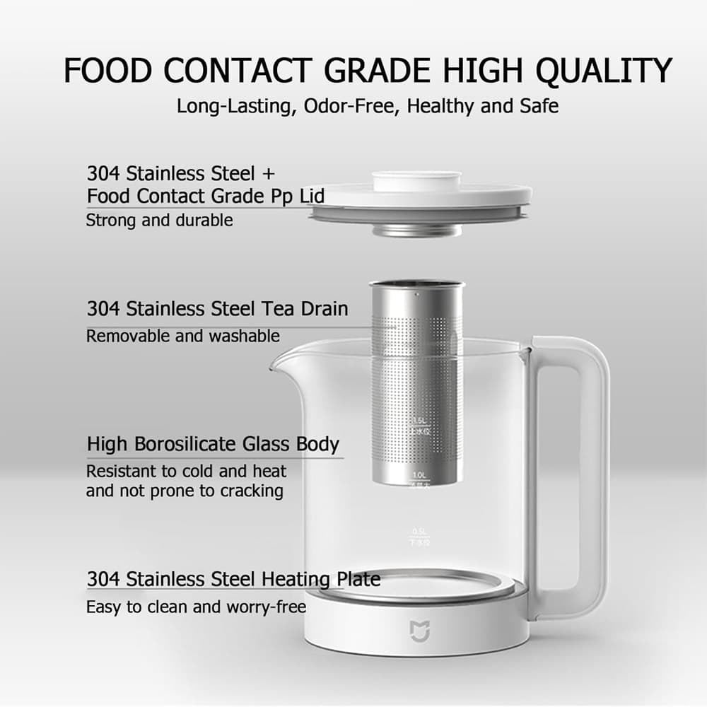 قطعات کتری برقی شیائومی Xiaomi Mijia Electric Tea Kettle N1 (جعبه باز) — تصویر ۳