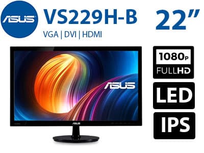 مانیتور استوک Asus VS229H-P ایسوس سایز 22 اینچ FHD LED IPS HDMI 5ms