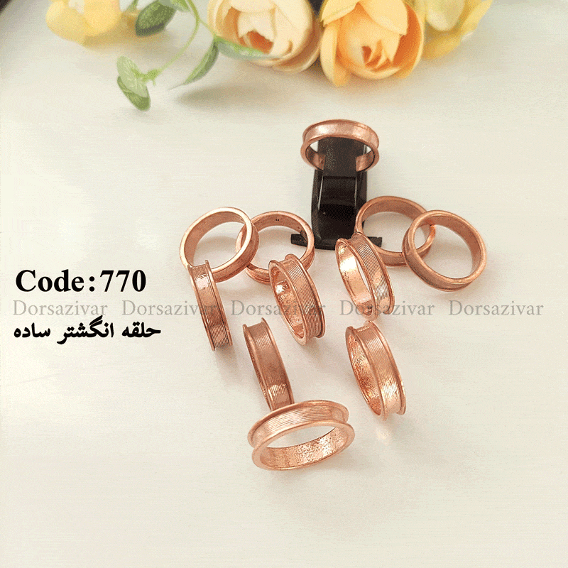 زیرساخت حلقه انگشتر فیروزه کوبی ساده بدون آبکاری