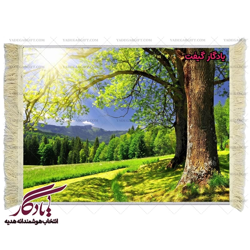 تابلو فرش ماشینی طرح منظره دشت در بهاران کد m68