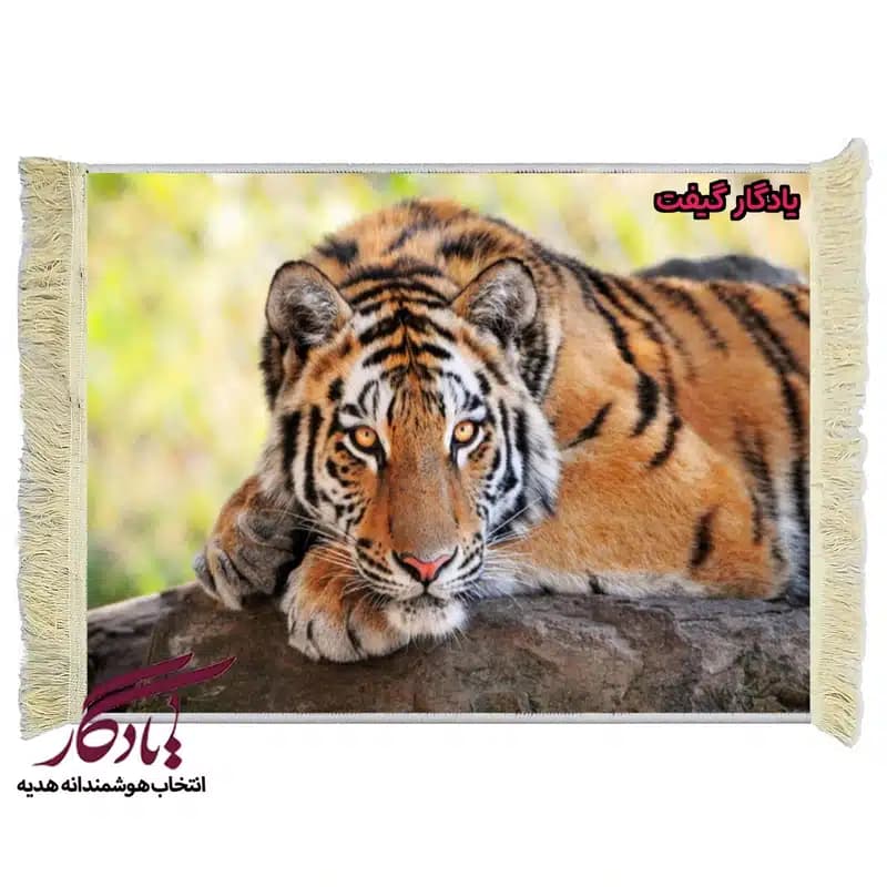 تابلو فرش ماشینی طرح حیوانات خیرگی کد h55