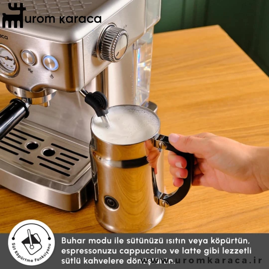 اسپرسو ساز همراه با فوم ساز شیر 20 بار کاراجا Coffee Art 1353 — تصویر ۵