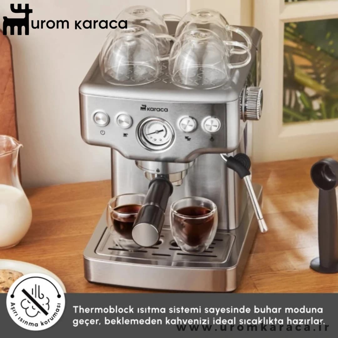 اسپرسو ساز همراه با فوم ساز شیر 20 بار کاراجا Coffee Art 1353 — تصویر ۸
