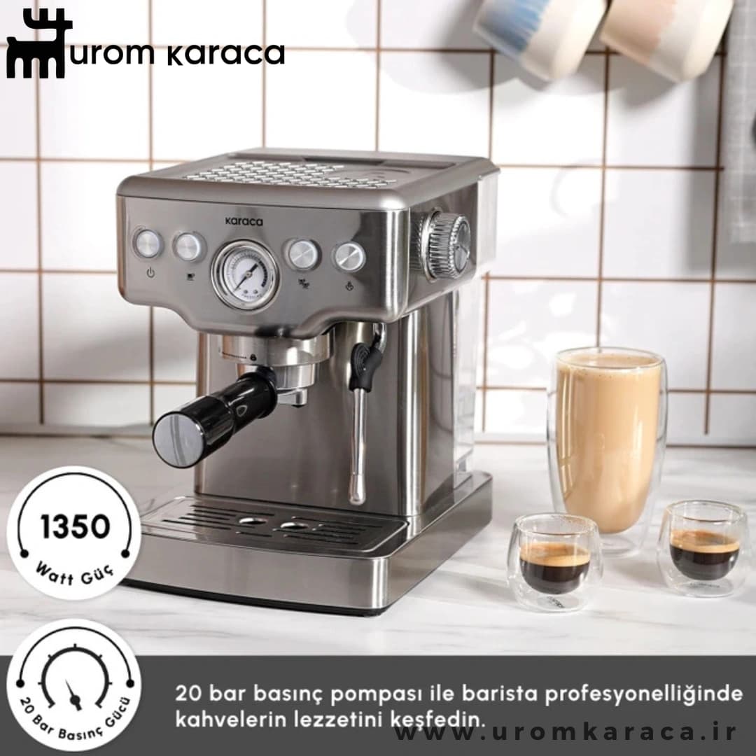 اسپرسو ساز همراه با فوم ساز شیر 20 بار کاراجا Coffee Art 1353 — تصویر ۷