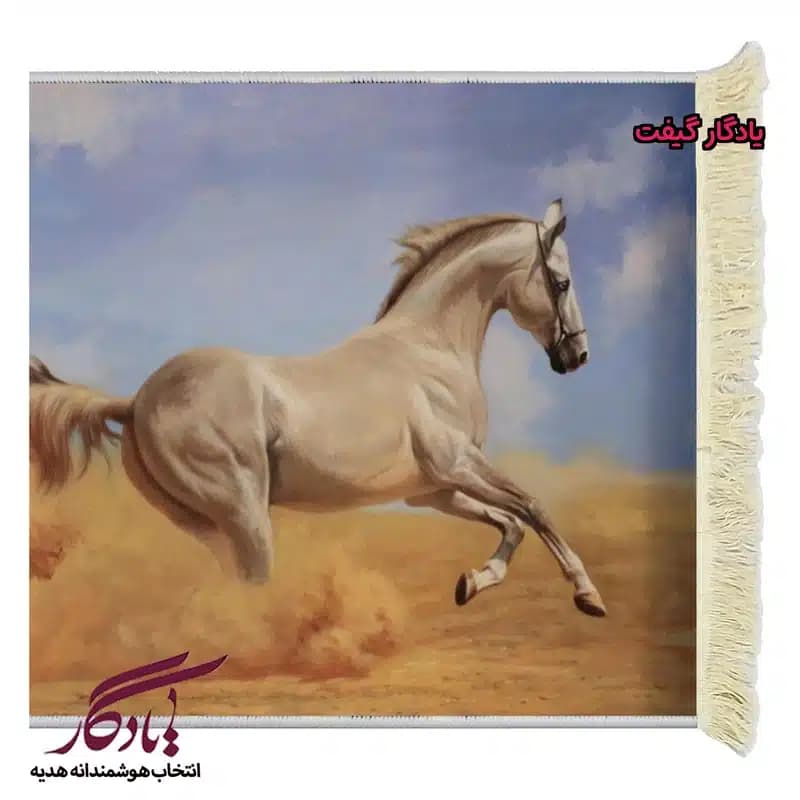 تابلو فرش ماشینی طرح حیوانات زیبای صحرا کد h43 — تصویر ۲