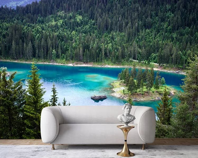 پوستر دیواری سه بعدی طبیعت دریاچه Caumasee سوئیس — تصویر ۲