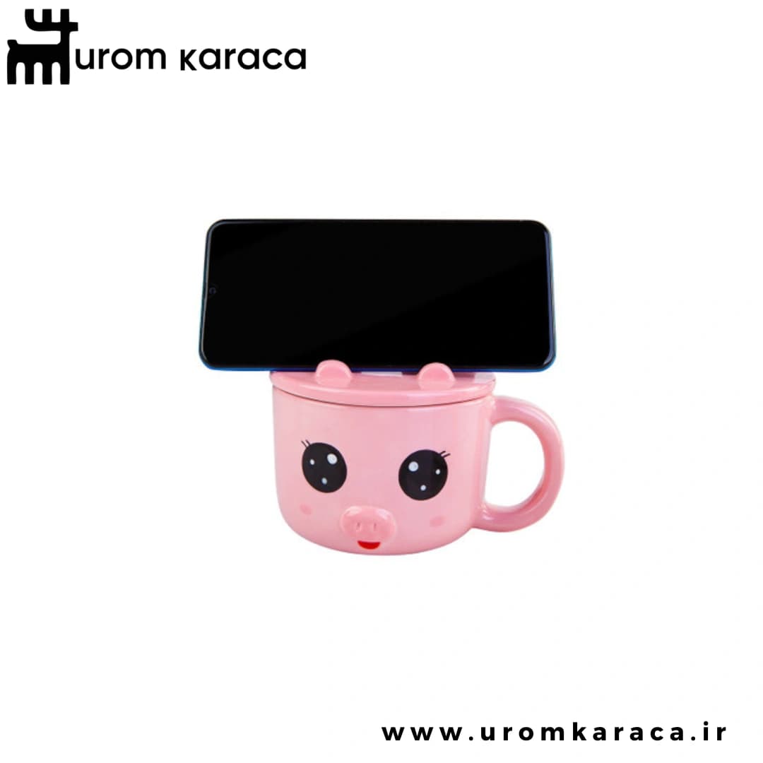 ماگ کاراجا Animal Pink طرح خوک — تصویر ۲