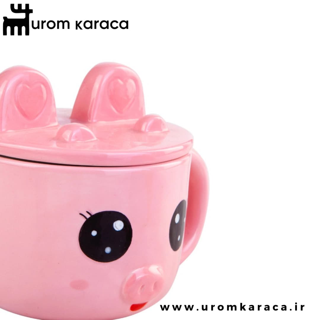 ماگ کاراجا Animal Pink طرح خوک — تصویر ۵