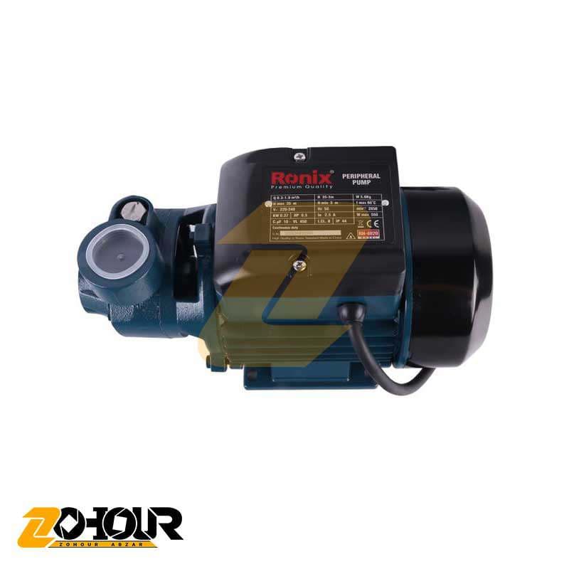 پمپ آب رونیکس تک فاز 0.5 اسب بخار محیطی مدل Ronix RH-4020 — تصویر ۲