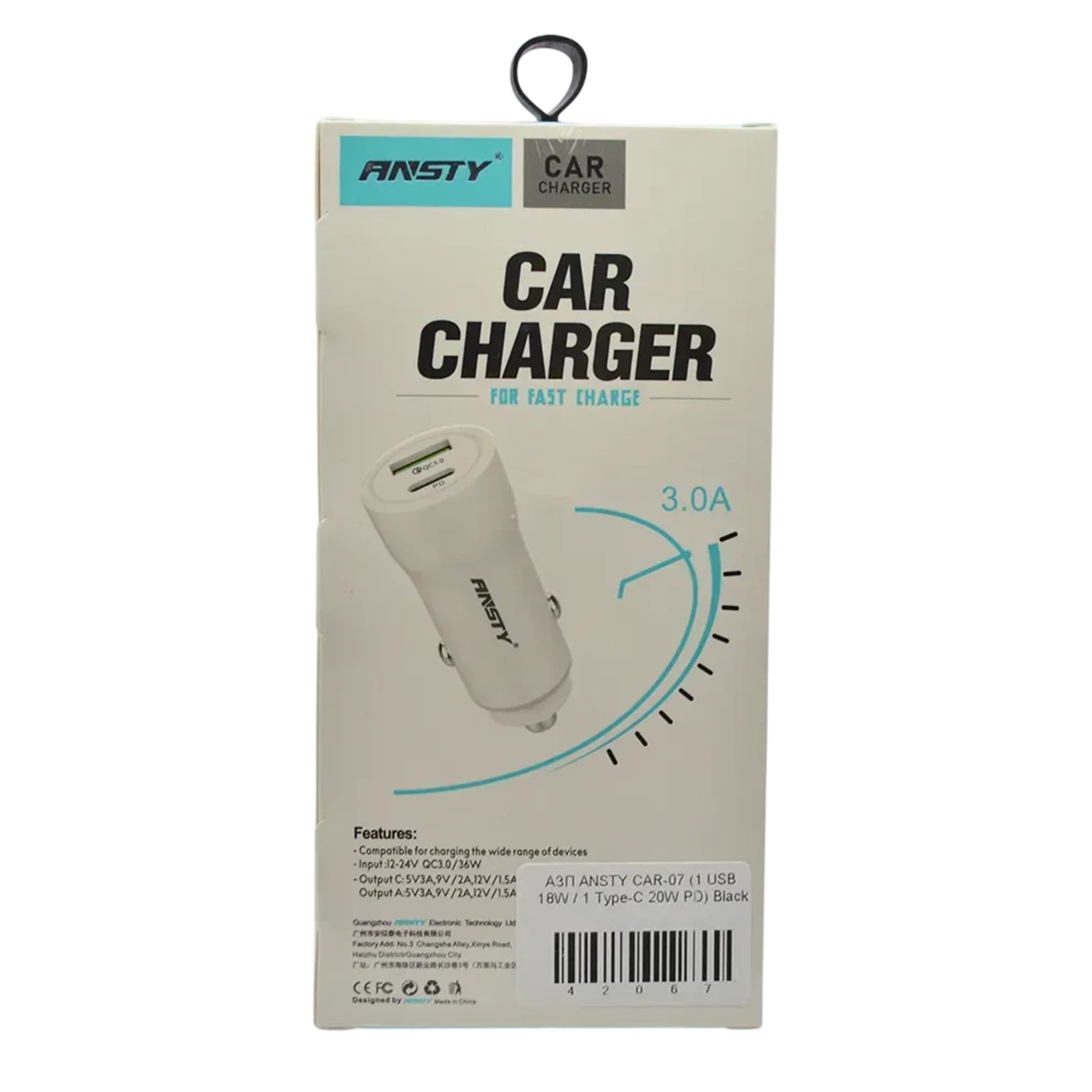 شارژر فندکی فست شارژ ANSTY مدل CAR-07 – (گارانتی 6 ماهه) — تصویر ۴