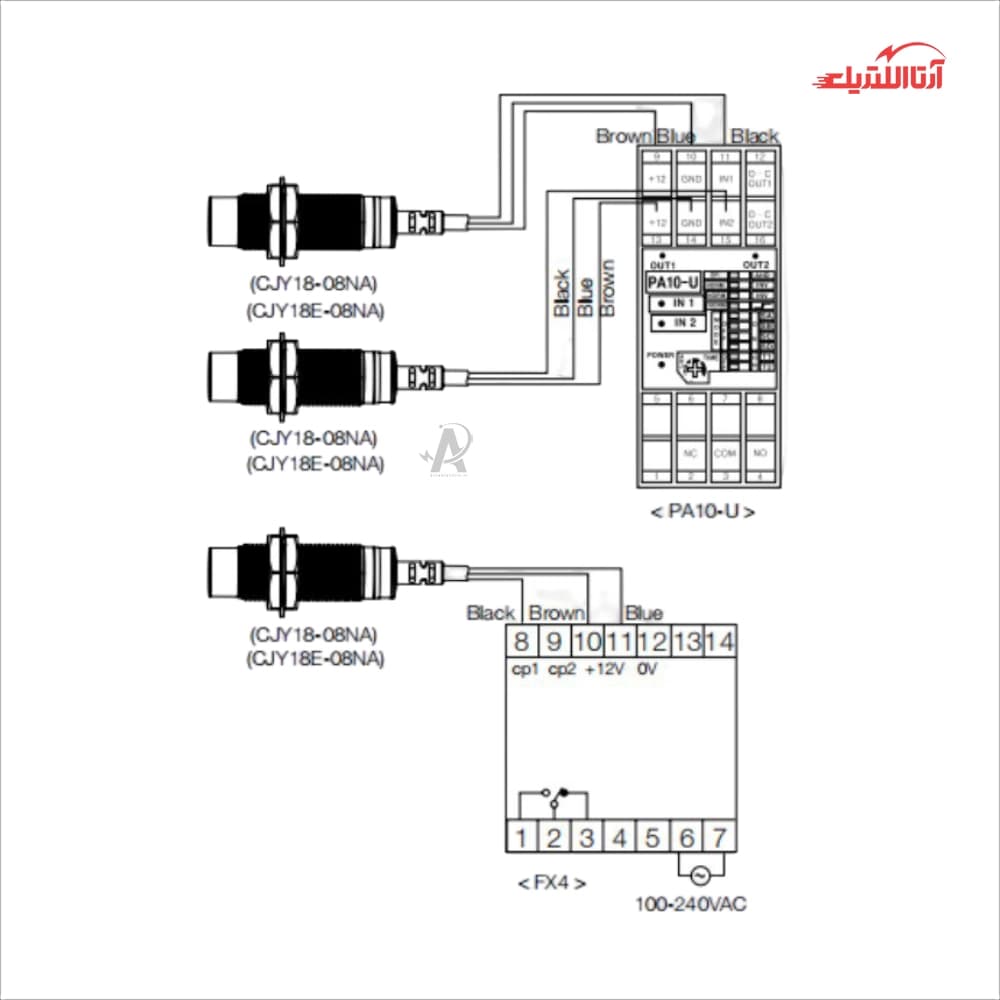 سنسور القایی سرتخت 8mm کابلی 3 سیم CNTD مدل CJY08E-01 — تصویر ۴