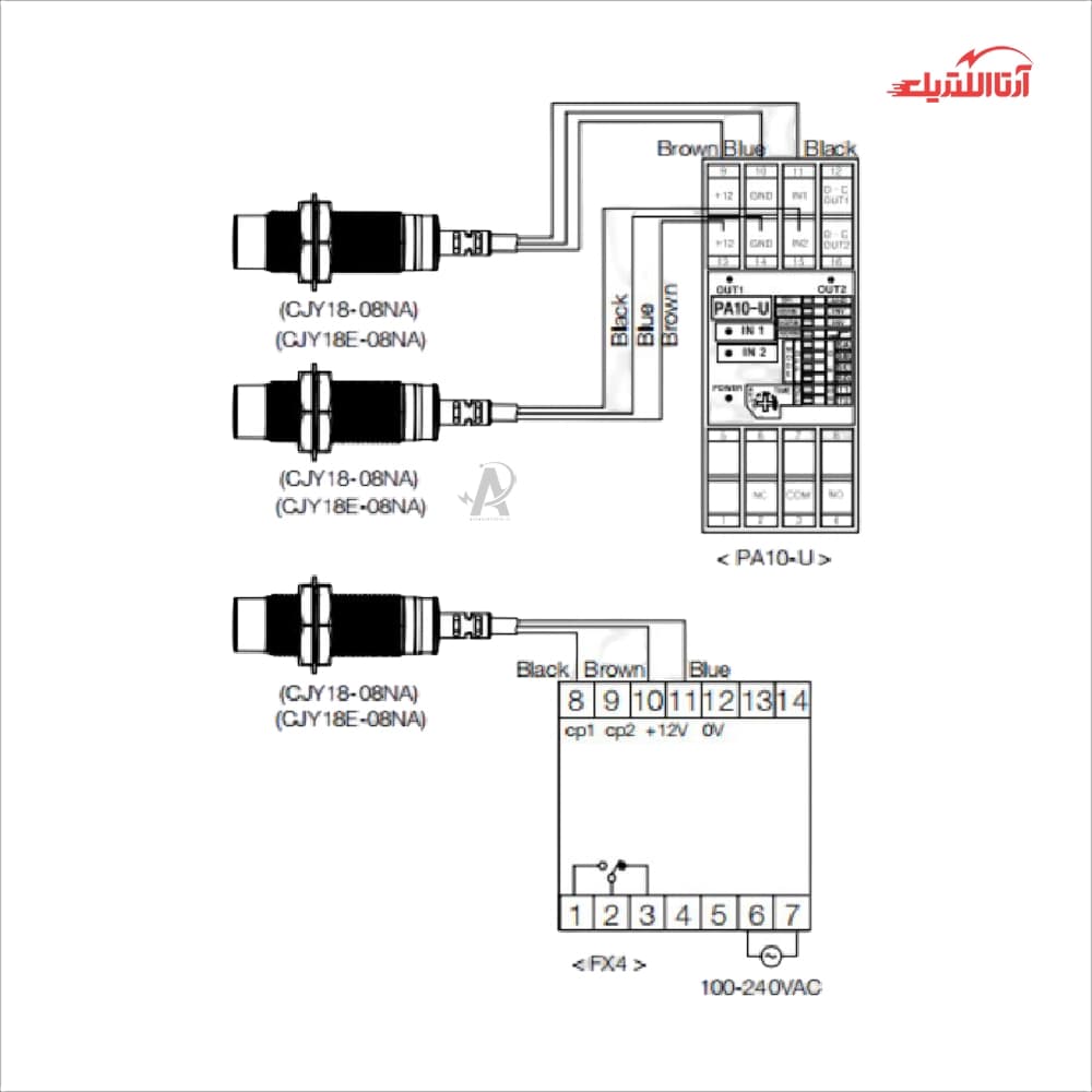 سنسور القایی سربلند 8mm کابلی 3 سیم CNTD مدل CJY08E-02 — تصویر ۵