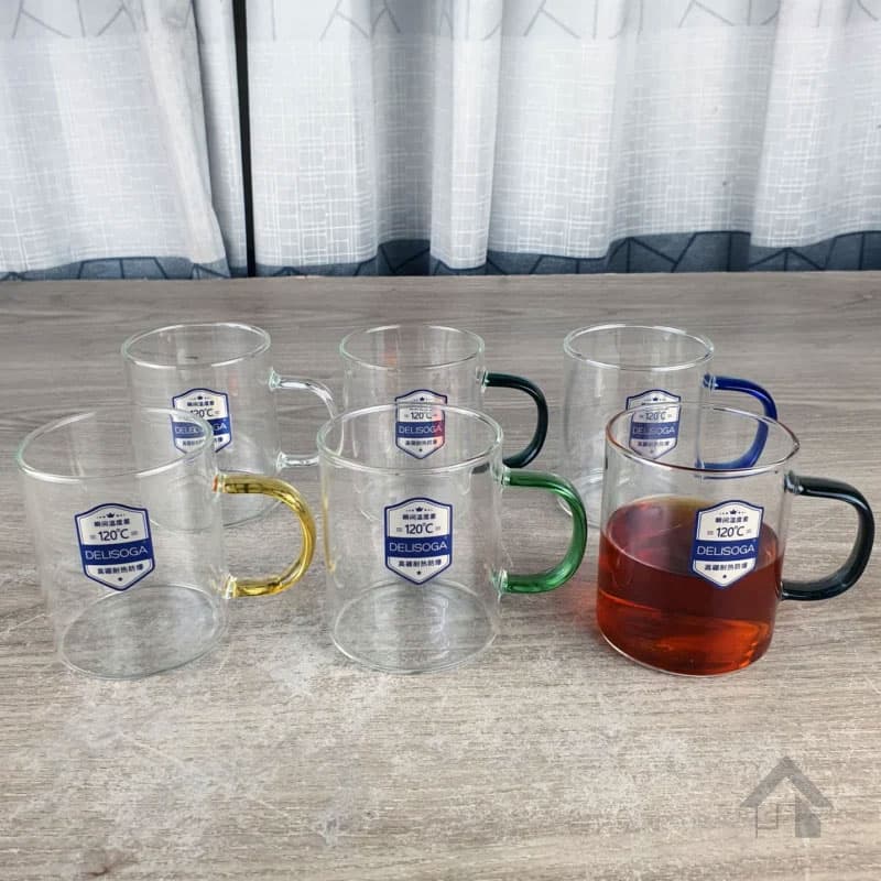 ماگ گرد پیرکس دسته رنگی 6 عددی — تصویر ۳