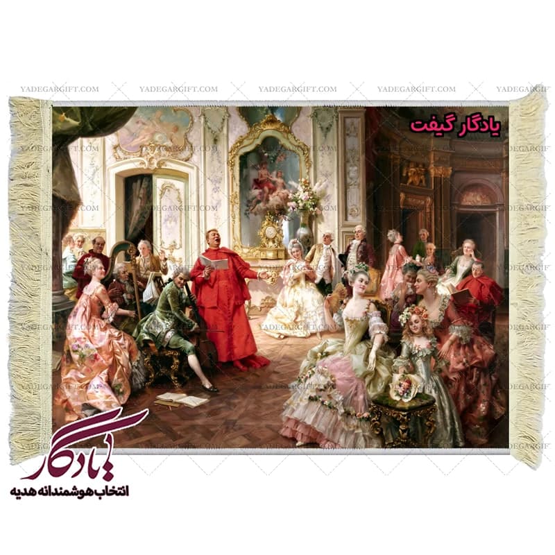 تابلو فرش ماشینی طرح فرانسوی گروه موزیک2 کد f98