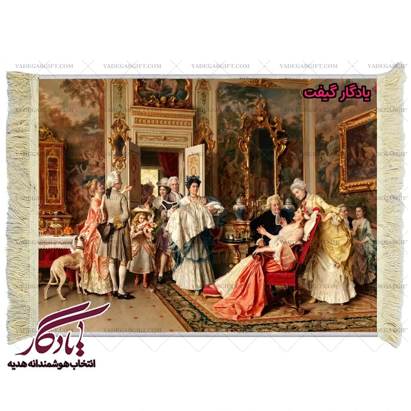 تابلو فرش ماشینی طرح فرانسوی نوزاد کد f97