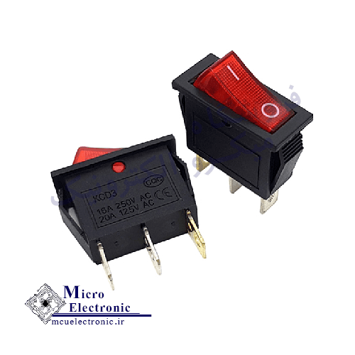کلید راکر باریک چراغدار KCD3-101N — تصویر ۴