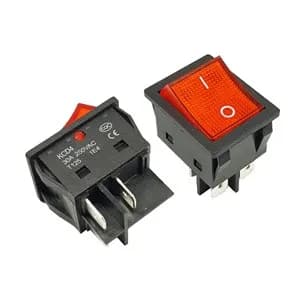 کلید راکر بزرگ چراغدار KCD4-102N 4PIN 30A