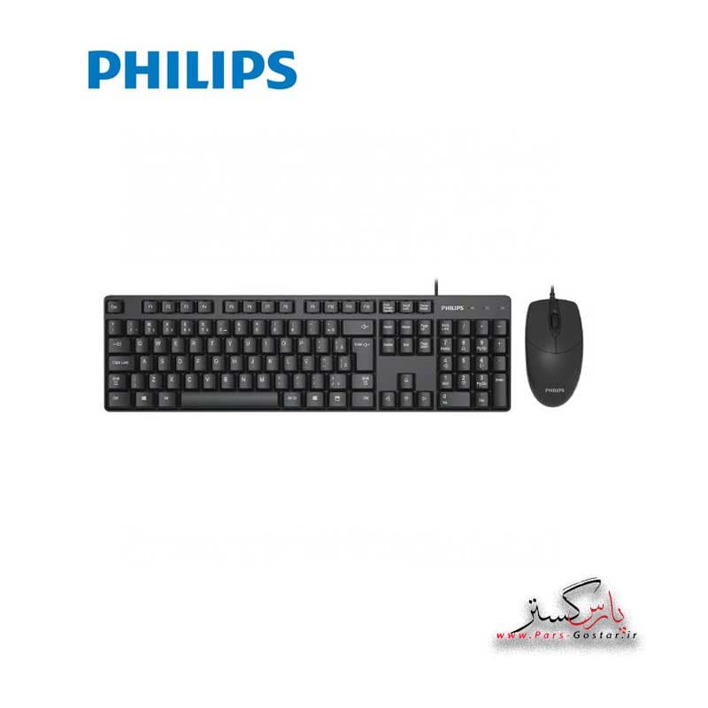 مجموعه موس و کیبورد سیم دار فیلیپس مدل Philips Combo USB Mouse & keyboard SPT6254 | SPT6254