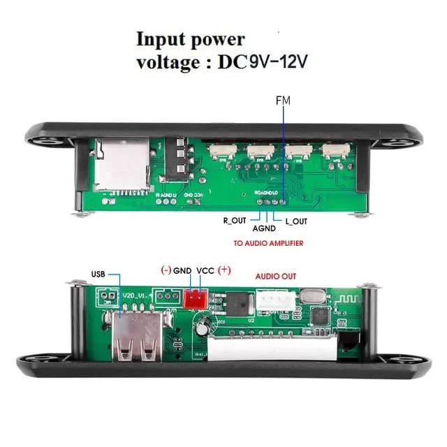 پخش کننده بلوتوثی MP3 PLAYER پنلی 12V دارای ریموت کنترل — تصویر ۴