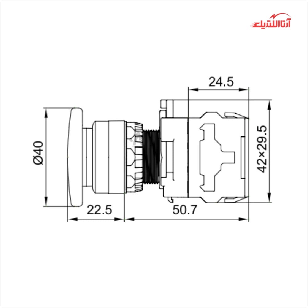 شستی قارچی ساده CNTD مدل LA38-11M40-Q3 — تصویر ۲
