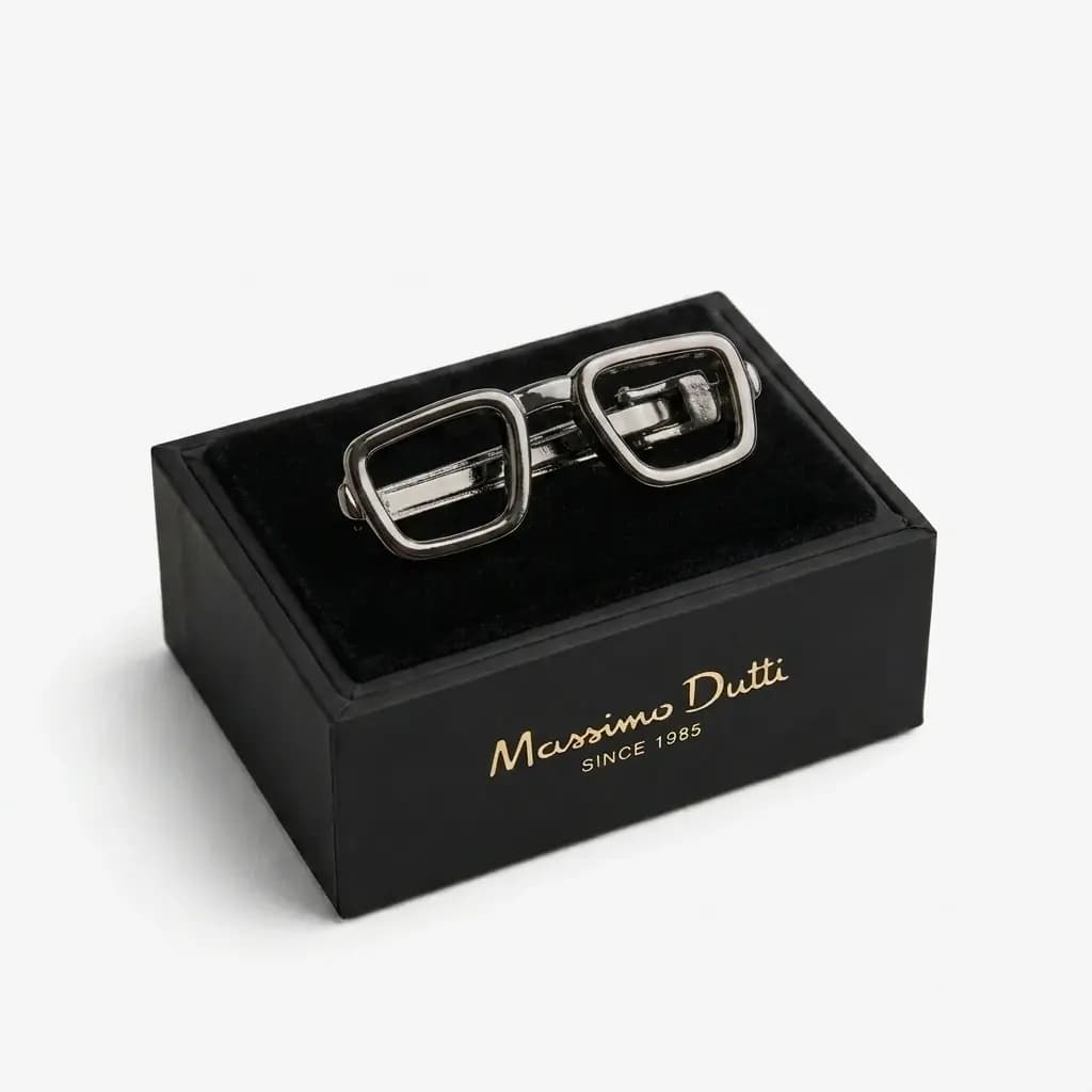 سنجاق کراوات طرح عینک برند Massimo Dutti — تصویر ۲
